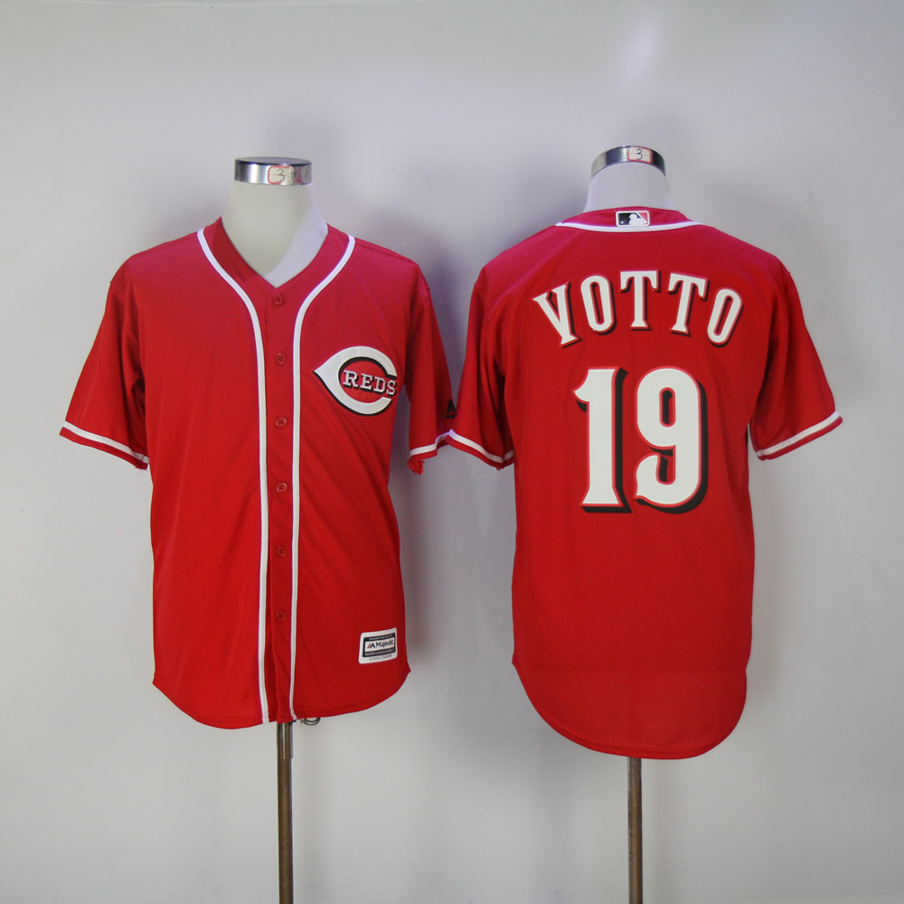 Men MLB Cincinnati Reds 19 Votto red game jerseys